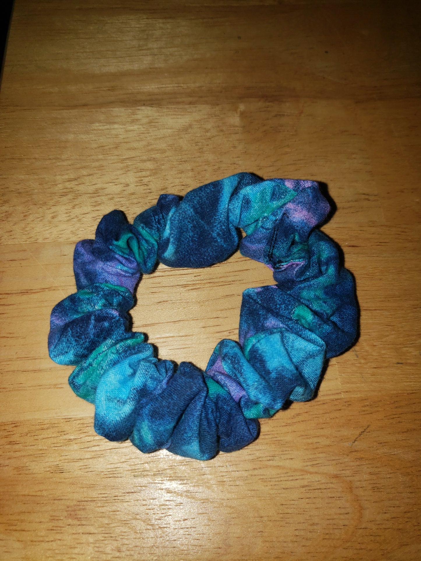 Blue Tie-Dye Scrunchie